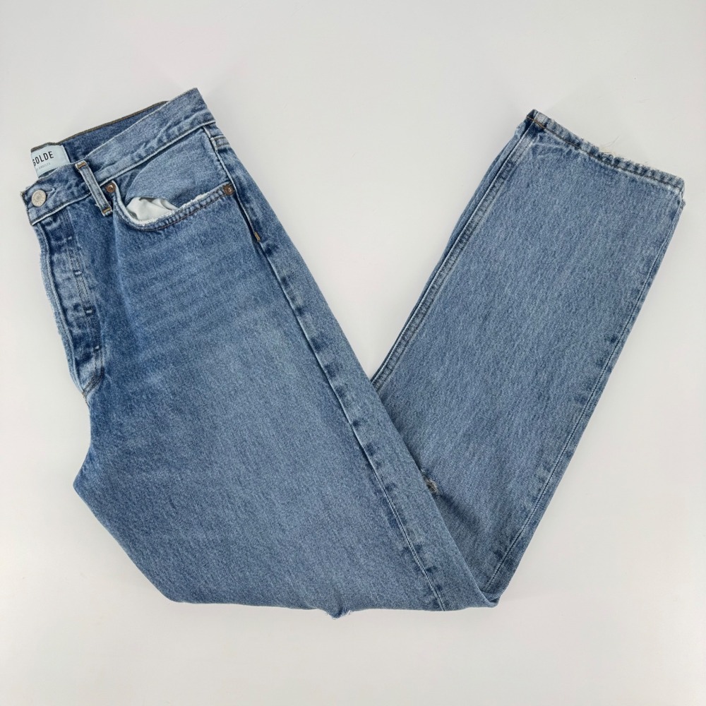 AGOLDE 90's Pinch Waist High Rise Straight Leg Distressed Jeans 28 A154B-1141